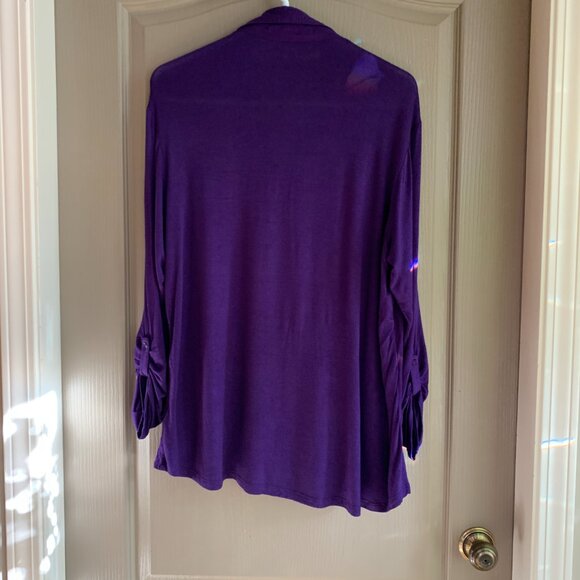 Purple Comfy Soft V-Neck Blouse – Large – Work to Weekend - Picture 6 of 8